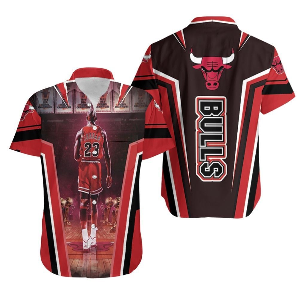 Chicago Bulls Michael Jordan Nba Hawaiian Shirt Tropical Aloha Button Up