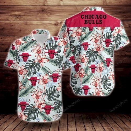 Chicago Bulls Tropical Flower Hawaiian Shirt Tropical Aloha Button Up