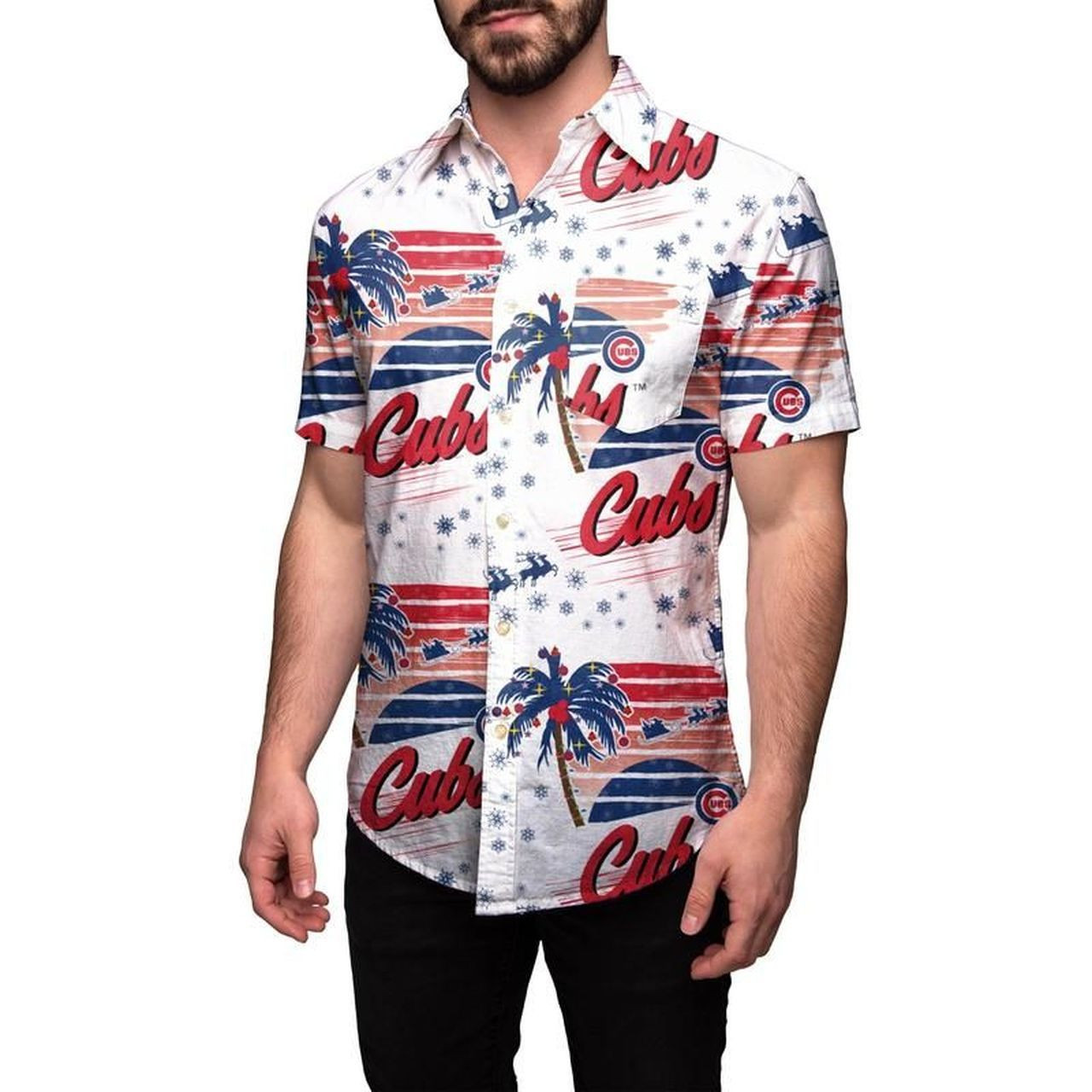Chicago Cubs Beach Paradise Hawaiian Shirt Tropical Aloha Button Up