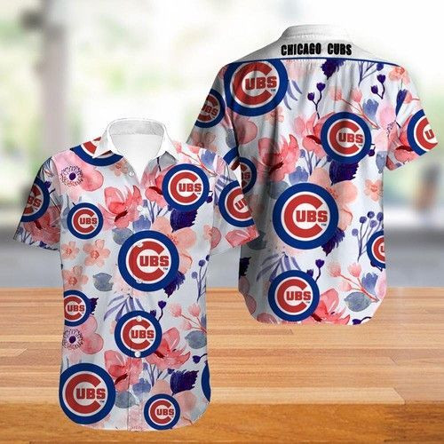 Chicago Cubs Hawaiian Shirt Tropical Aloha Button Up