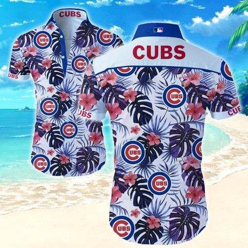 Chicago Cubs Hawaiian Shirt Tropical Aloha Button Up