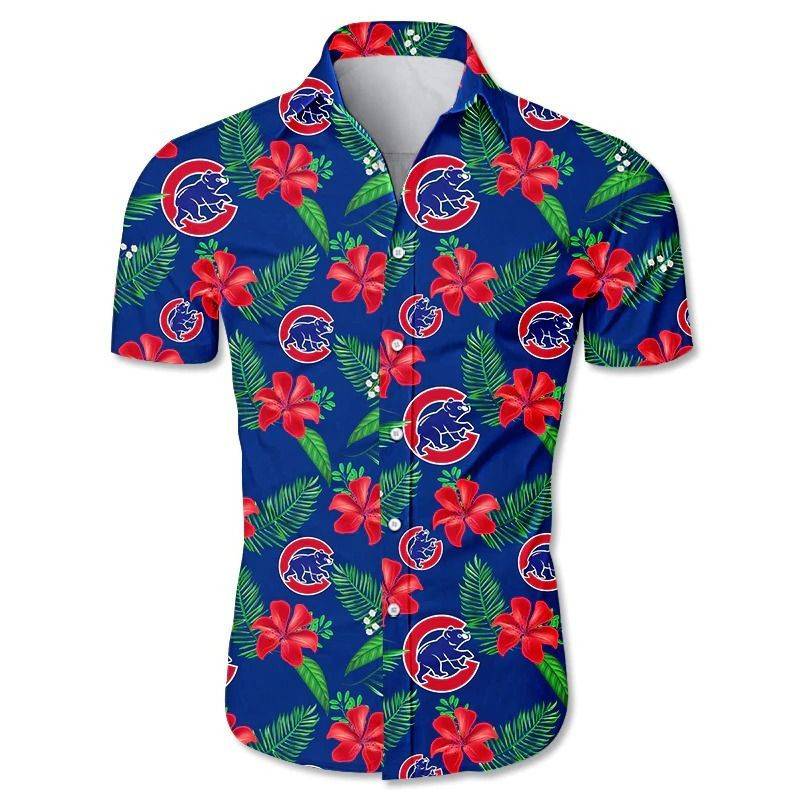 Chicago Cubs Hawaiian Shirt Tropical Aloha Button Up