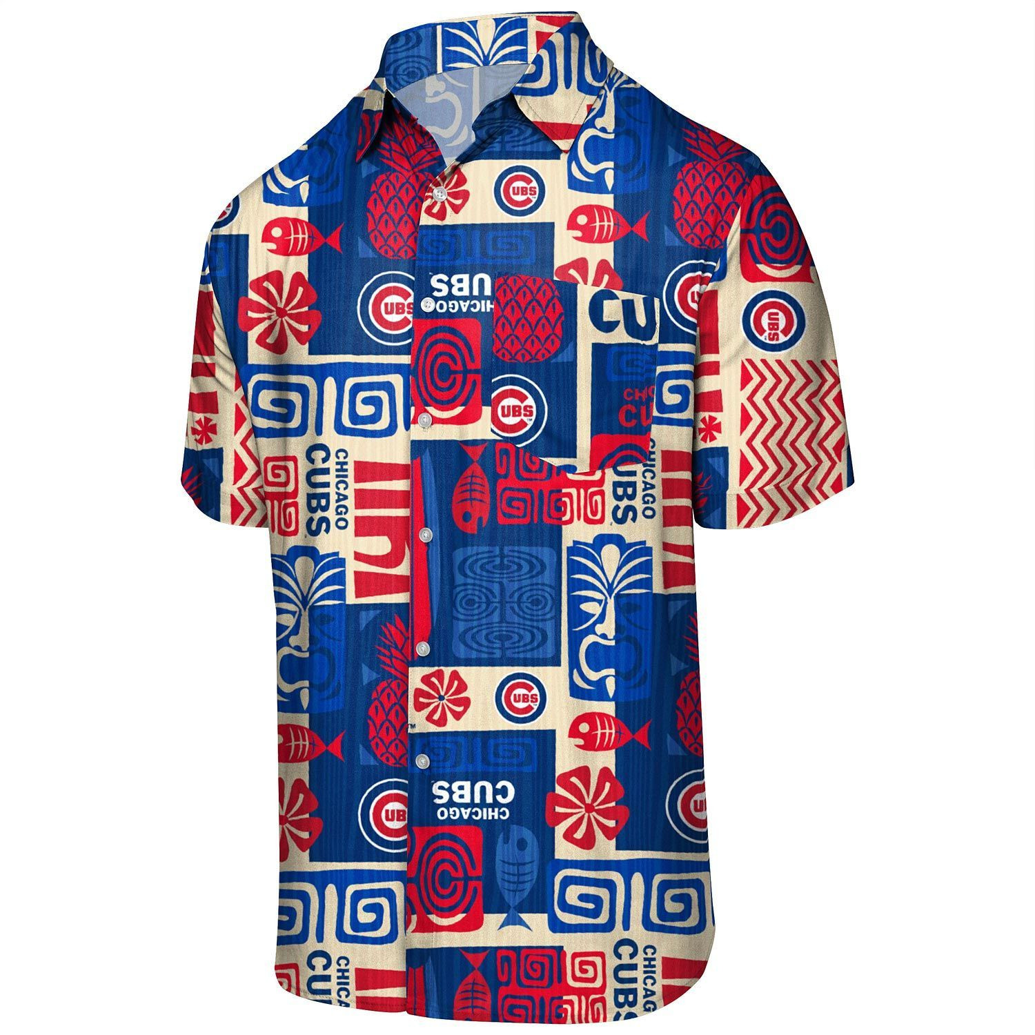 Chicago Cubs Vintage Ornament Hawaiian Shirt Tropical Aloha Button Up