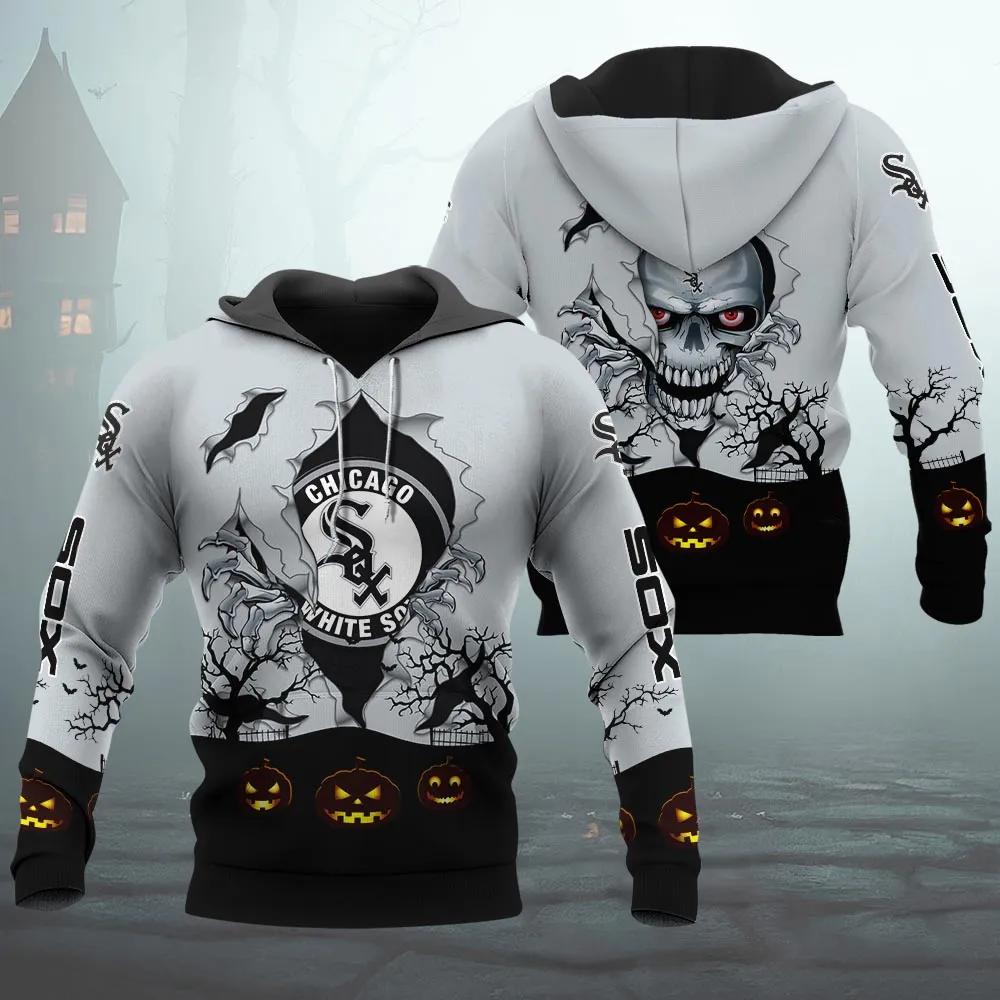 Chicago White Sox Halloween 3D MLB All Over Print Hoodie