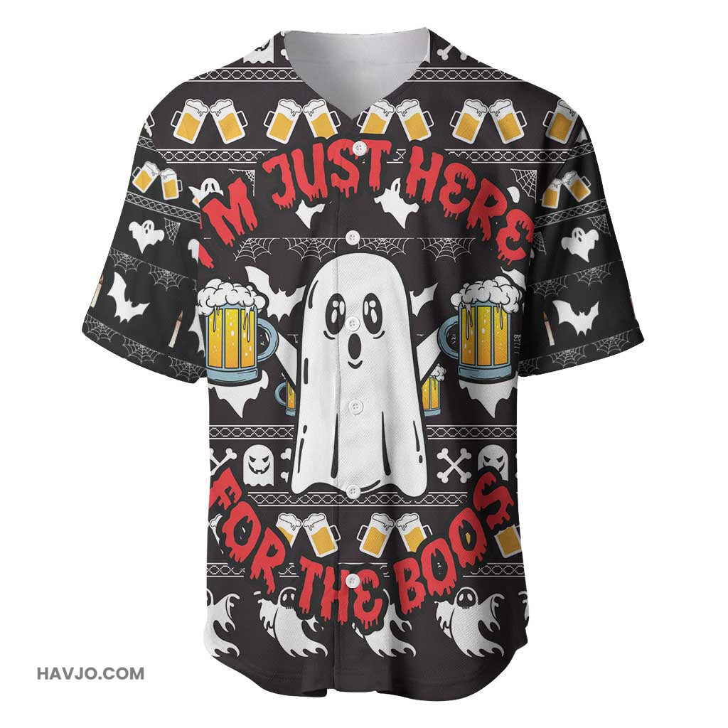 Christmas Africa Boo Beer I'm Just Here For The Boss Baseball Jersey