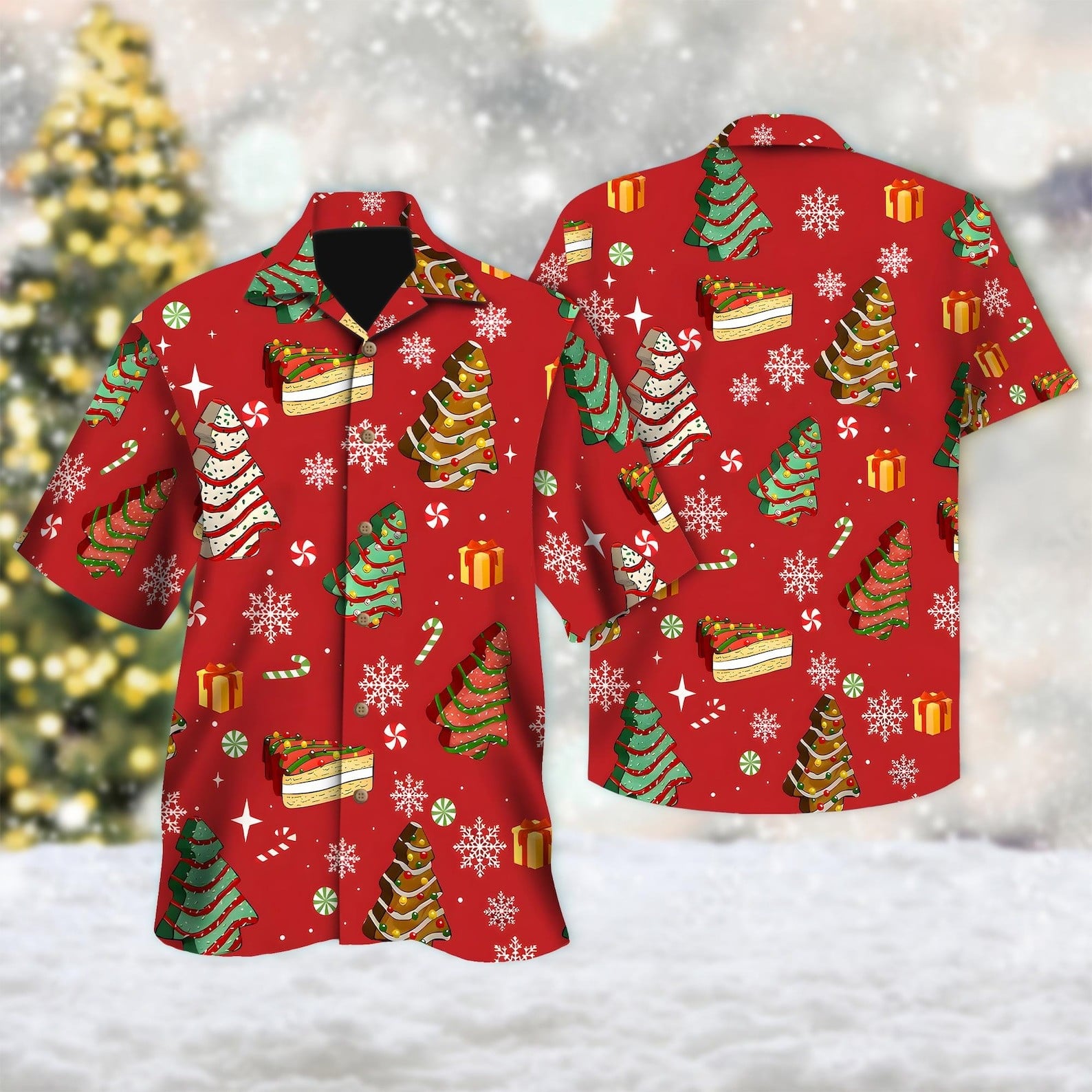 Christmas Tree Cakes Hawaiian Shirt Xmas Holiday Clothing Best Gifts For Men 2026