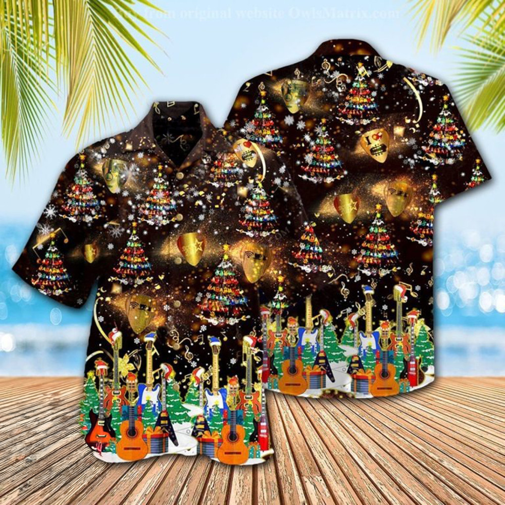 Christmas Yes I Speak Guitar Hawaiian Shirt Xmas Gifts For Guitar Players