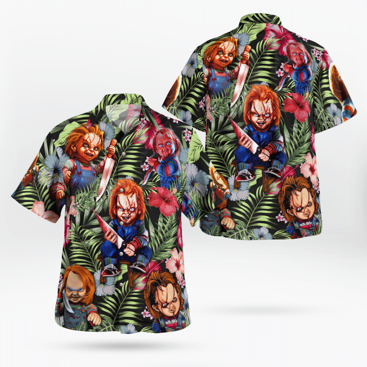 Chucky Just Wanna Have Fun Scream Hawaiian Shirt Tropical Aloha Button Up