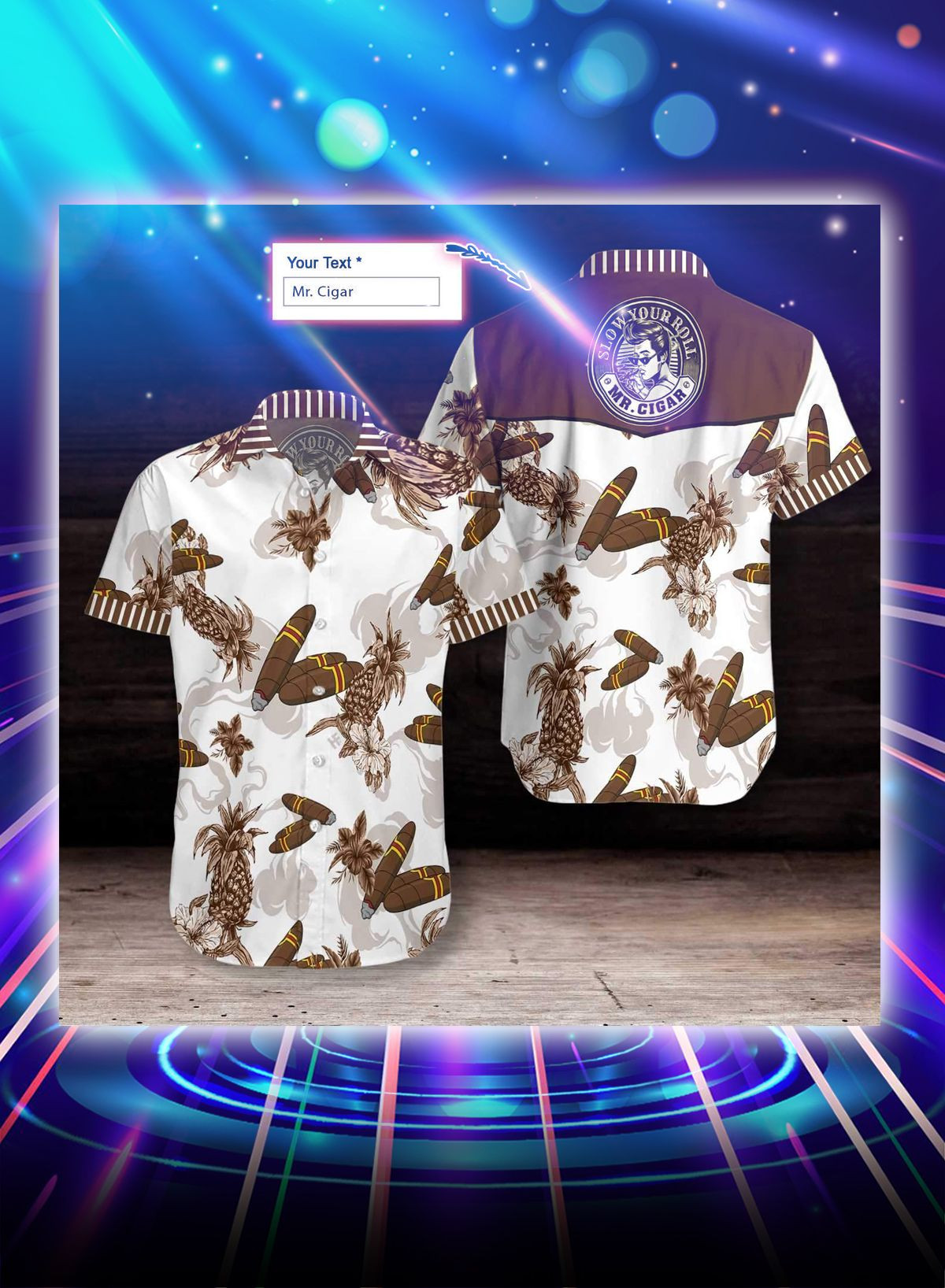 Cigars Pineapple Personalized Personalized Hawaiian Shirt Tropical Aloha Button Up