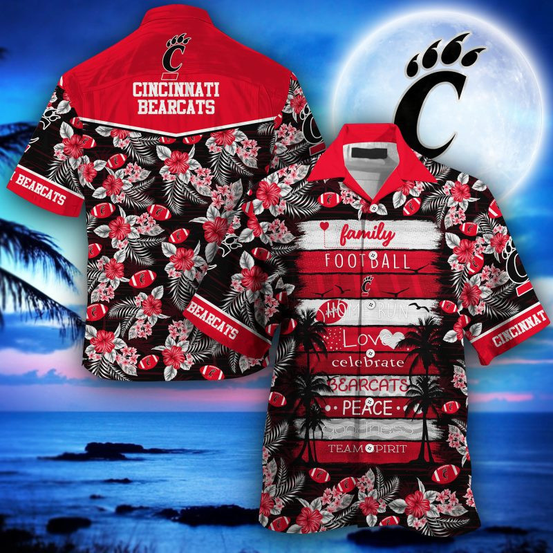 Cincinnati Bearcats Ncaa Hawaiian Shirt Tropical Aloha Button Up
