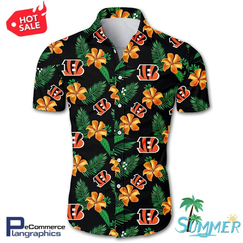 Cincinnati Bengals Aloha Shirt Hawaiian Shirt Tropical Aloha Button Up
