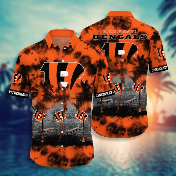 Cincinnati Bengals Distressed1 Hawaiian Shirt Tropical Aloha Button Up