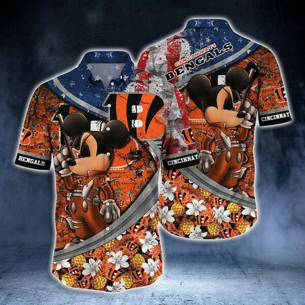 Cincinnati Bengals Hawaiian Shirt Tropical Aloha Button Up