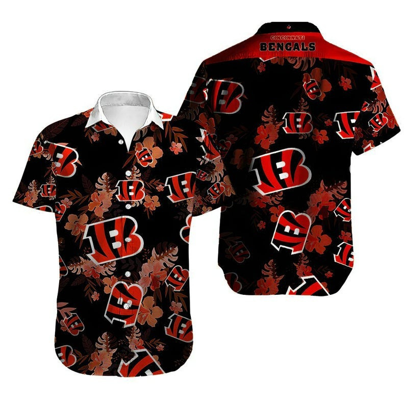 Cincinnati Bengals Hawaiian Shirt Tropical Aloha Button Up