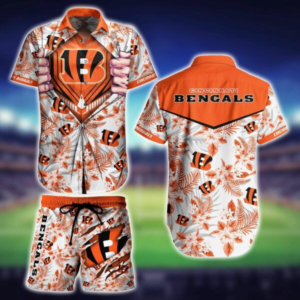 Cincinnati Bengals My Heart Hawaiian Shirt Tropical Aloha Button Up