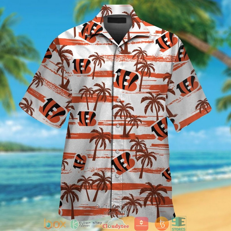 Cincinnati Bengals Orange Coconut White Hawaiian Shirt Tropical Aloha Button Up