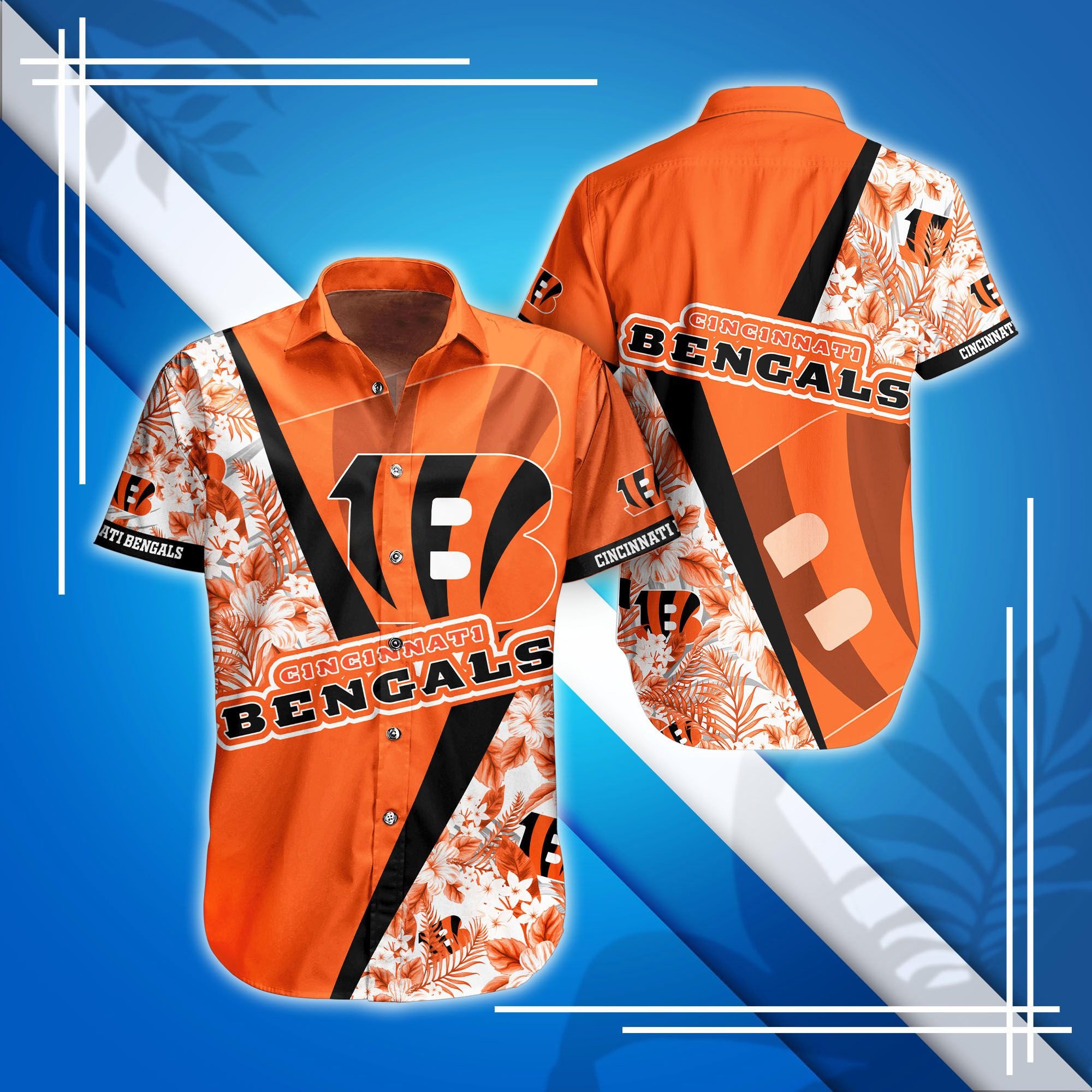 Cincinnati Bengals Summer Hawaiian Shirt Tropical Aloha Button Up