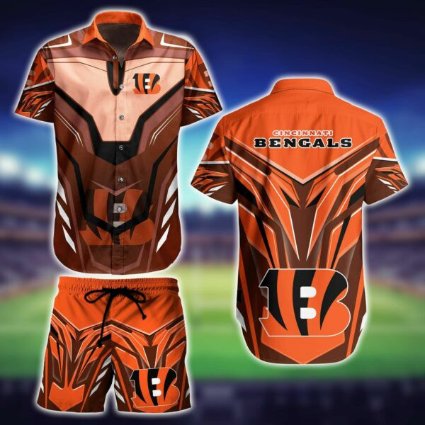 Cincinnati Bengals Under Armour Hawaiian Shirt Tropical Aloha Button Up