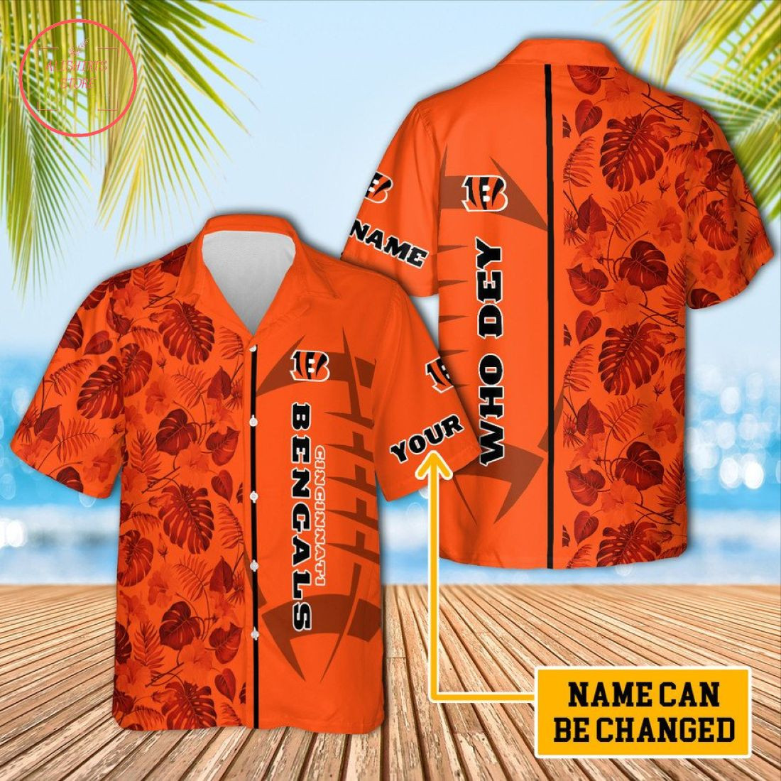 Cincinnati Bengals Who Dey Unisex Custom Hawaiian Shirt Tropical Aloha Button Up