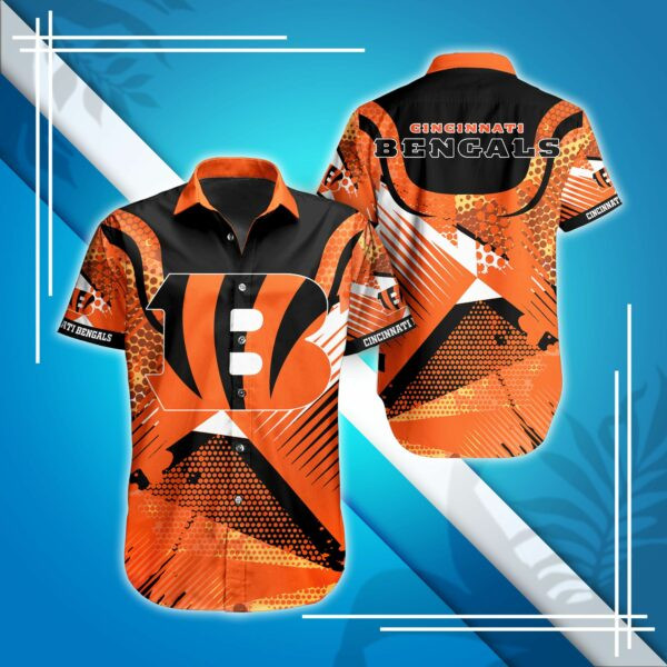 Cincinnati Bengals1 Hawaiian Shirt Tropical Aloha Button Up