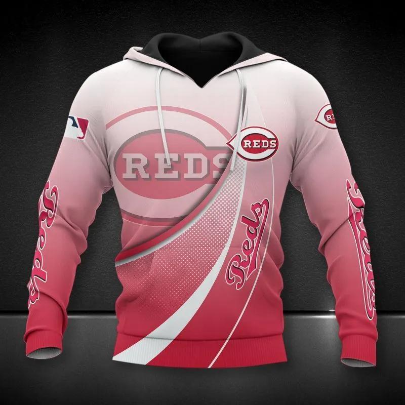 Cincinnati Reds Big Logo 3D MLB All Over Print Hoodie