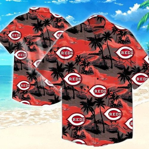 Cincinnati Reds Hawaiian Shirt Tropical Aloha Button Up