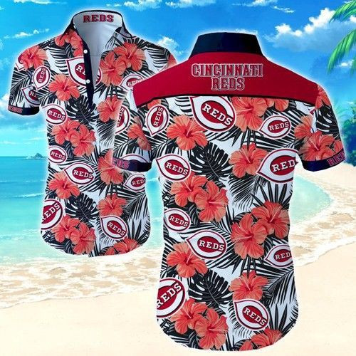 Cincinnati Reds Hawaiian Shirt Tropical Aloha Button Up