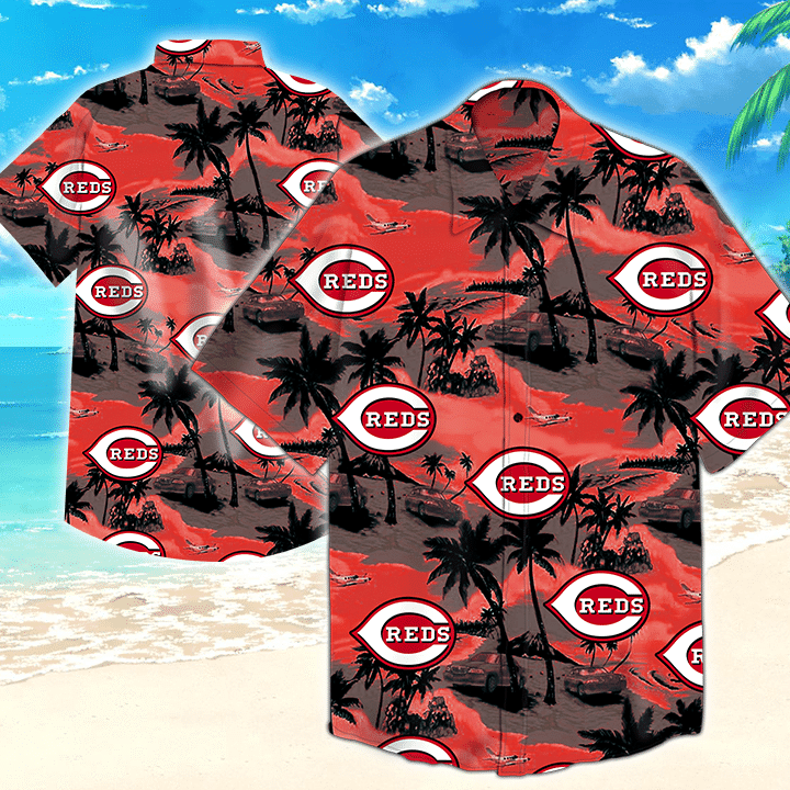 Cincinnati Reds Mlb Tommy Bahama Hawaiian Shirt Tropical Aloha Button Up