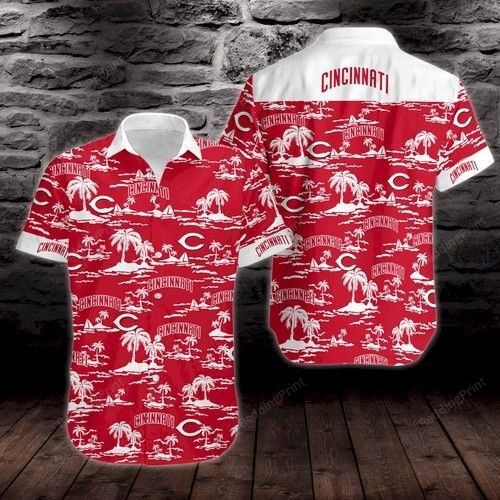 Cincinnati Reds Vintage Mlb Hawaiian Shirt Tropical Aloha Button Up