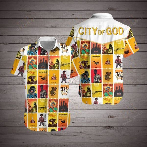 City Of God Hawaiian Shirt Tropical Aloha Button Up
