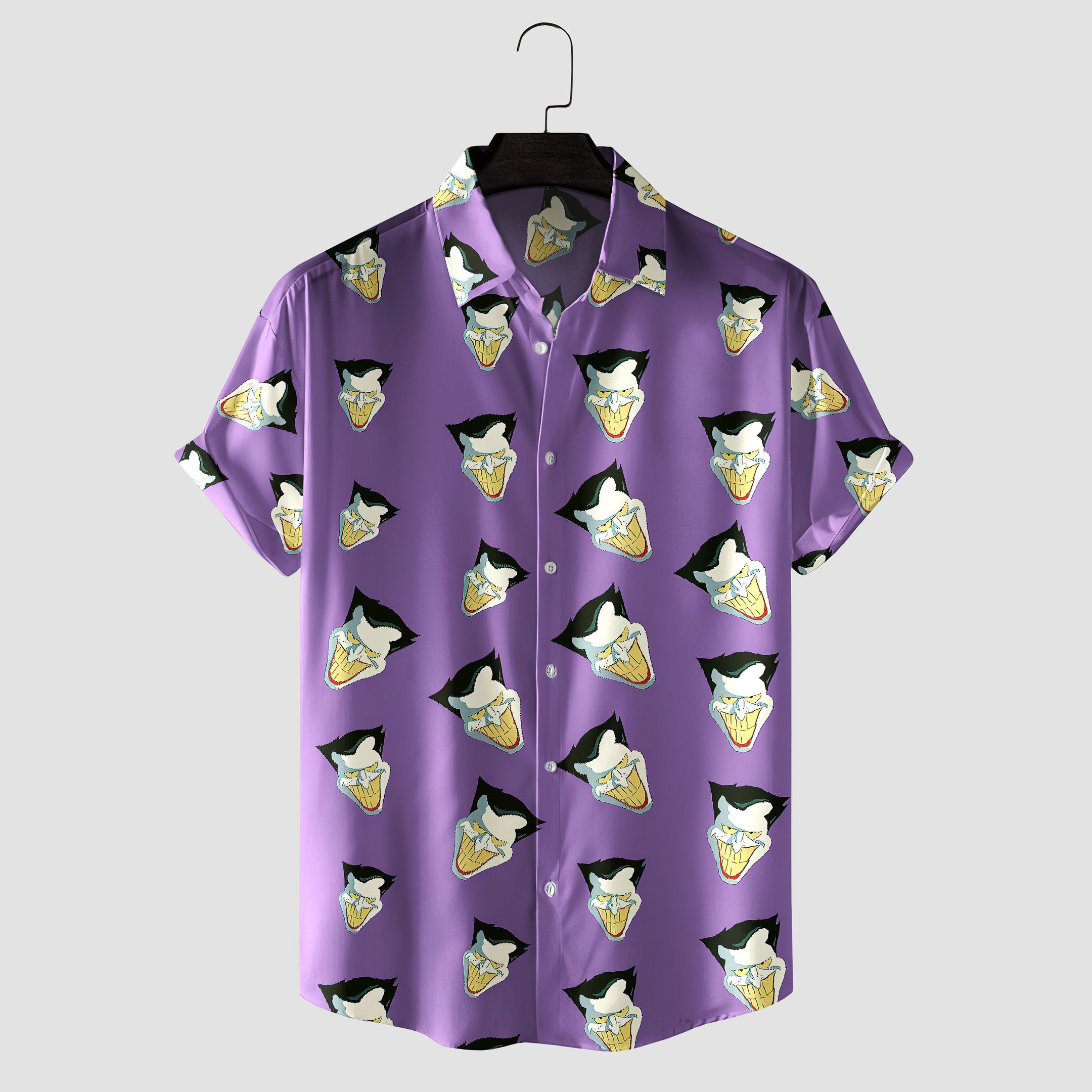 Classic Joker Face Hawaiian Shirt Tropical Aloha Button Up