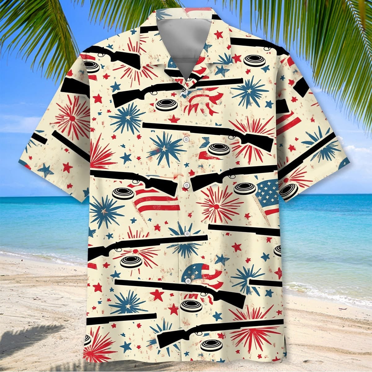 Clay Shooting USA Hawaiian Shirt Men's Skeet Shooting Aloha Shirt Apparel Gifts For Him