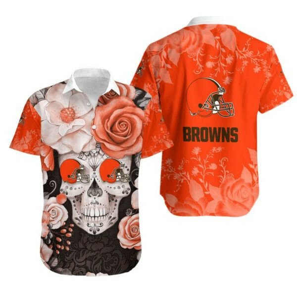 Cleveland Browns Football Hawaiian Shirt Tropical Aloha Button Up