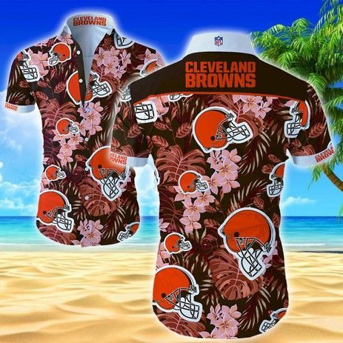Cleveland Browns Hawaiian Shirt Tropical Aloha Button Up