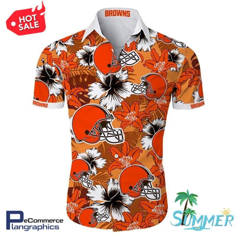 Cleveland Browns Hawaiian Shirt Tropical Aloha Button Up