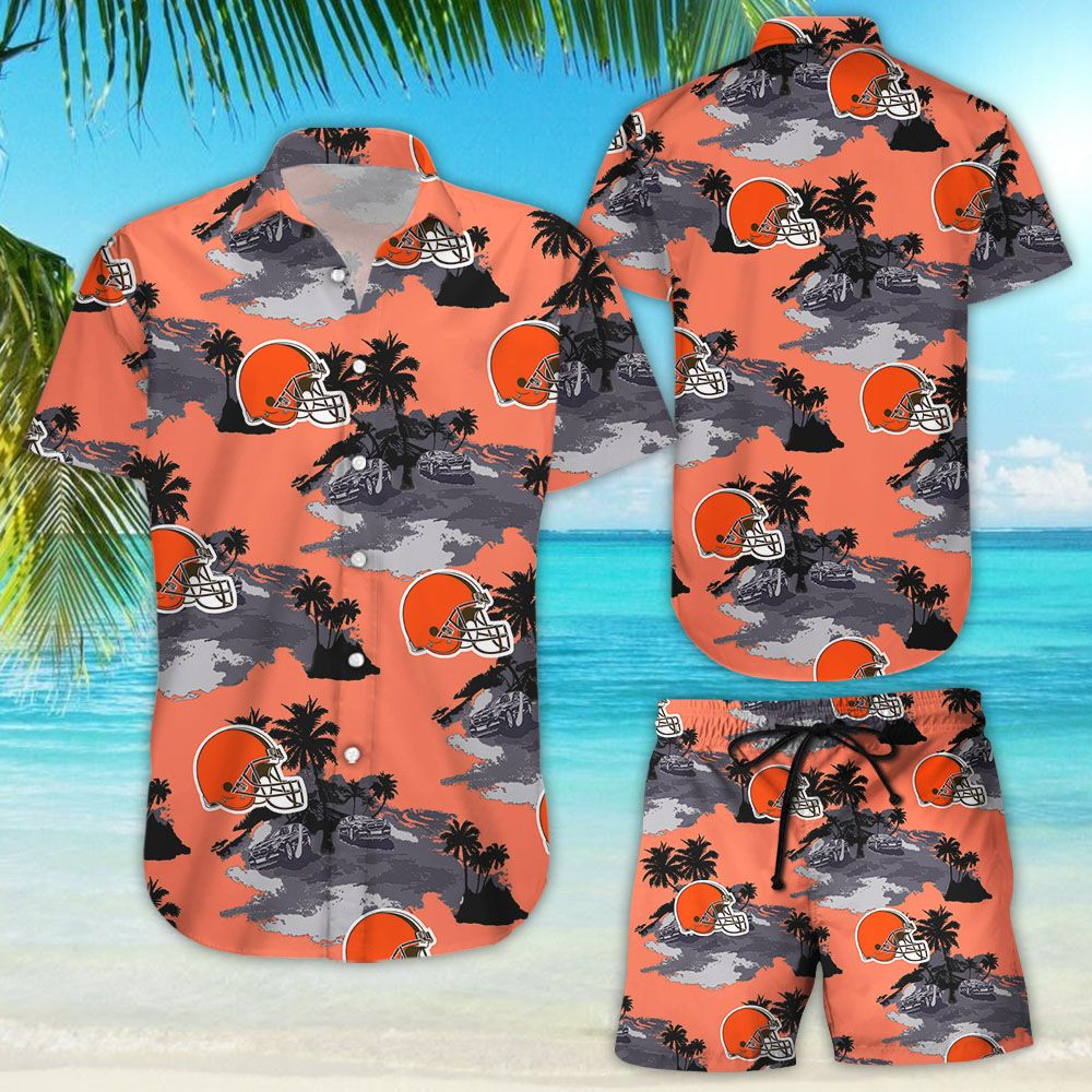 Cleveland Browns Hawaiian Shirt Tropical Aloha Button Up