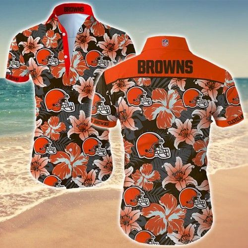 Cleveland Browns Hawaiian Shirt Tropical Aloha Button Up