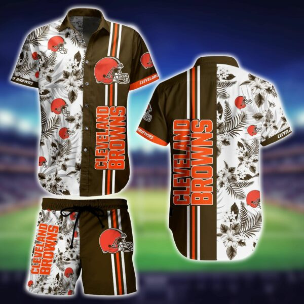 Cleveland Browns Summer 2 Hawaiian Shirt Tropical Aloha Button Up