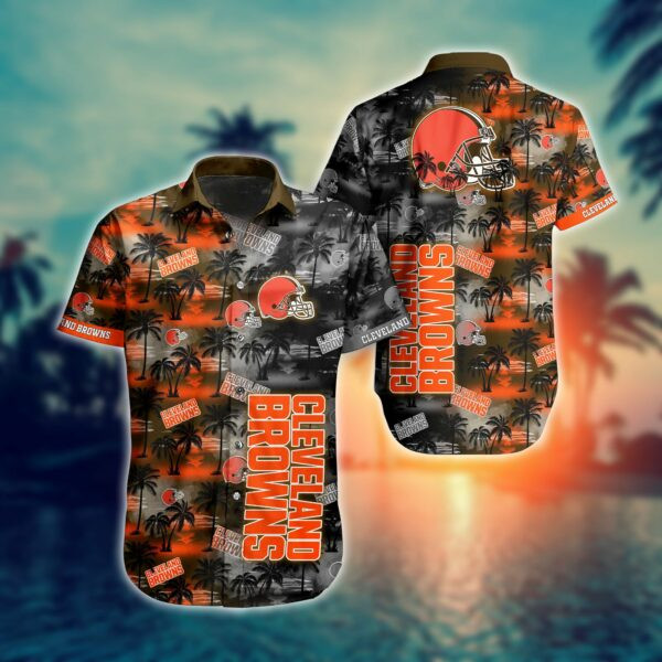 Cleveland Browns Tropical Beach Summer Hawaiian Shirt Tropical Aloha Button Up