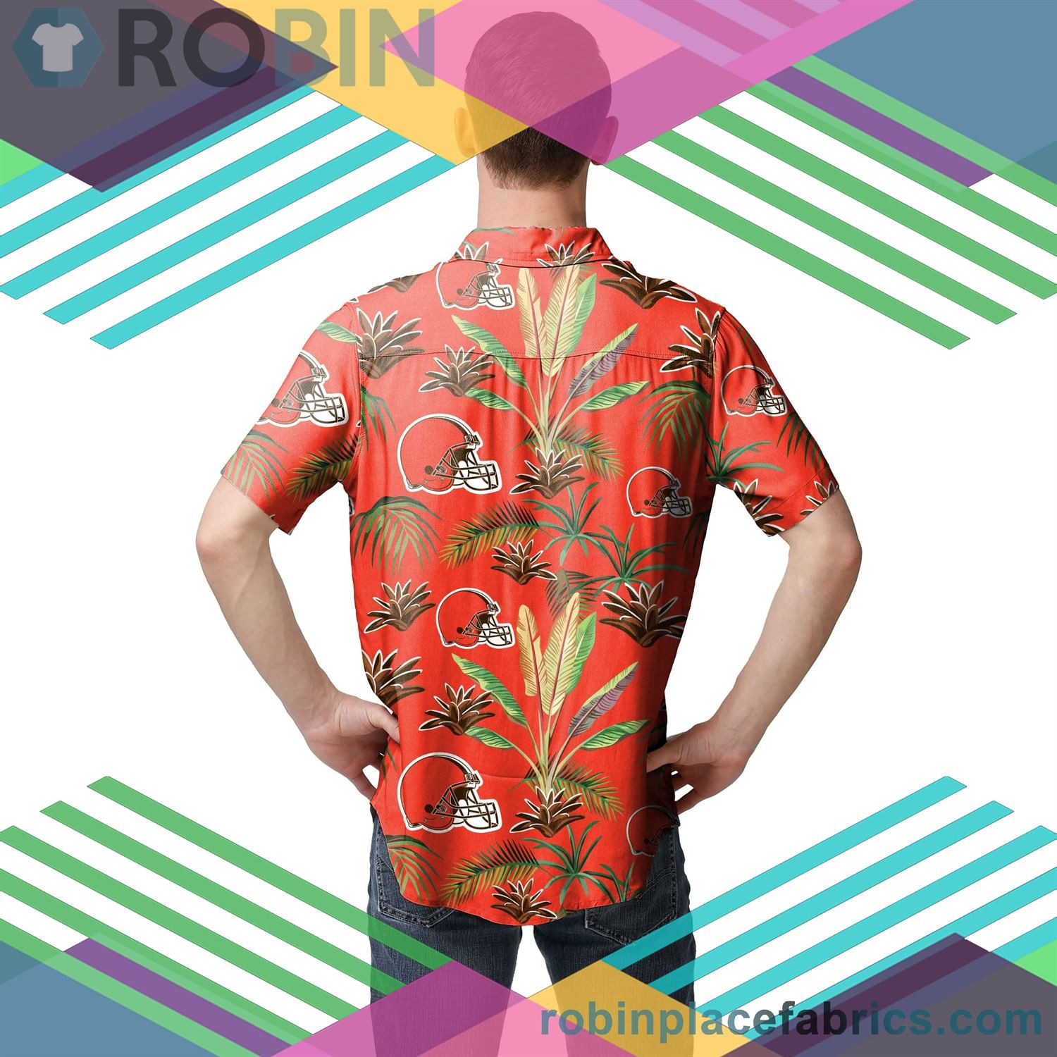 Cleveland Browns Victory Vacay Up Hawaiian Shirt Tropical Aloha Button Up