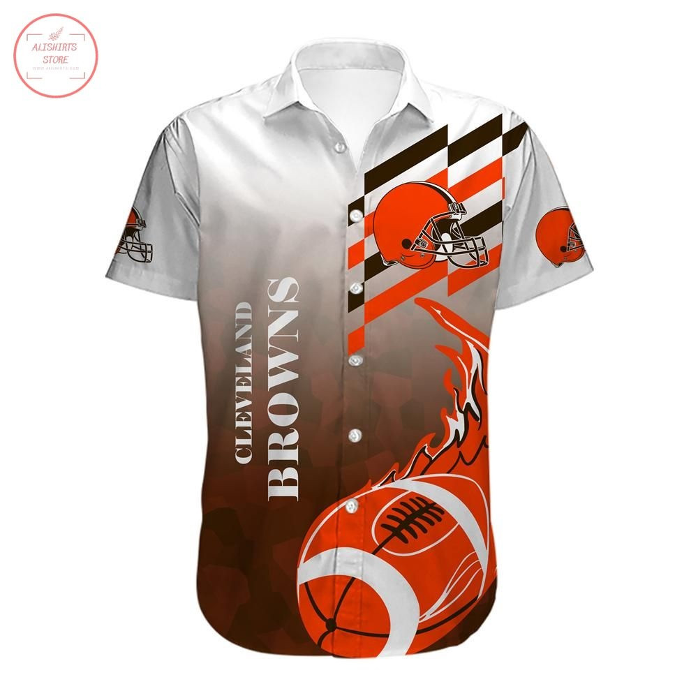 Cleveland Browns1 Hawaiian Shirt Tropical Aloha Button Up