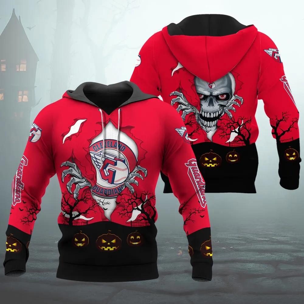 Cleveland Guardians Halloween 3D MLB All Over Print Hoodie