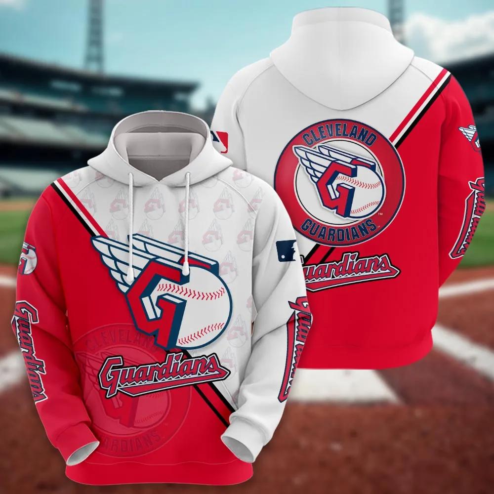 Cleveland Guardians Logo 3D MLB All Over Print Hoodie