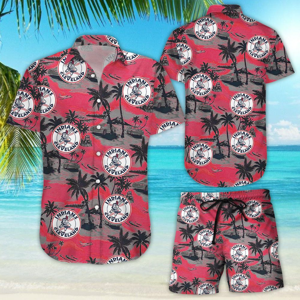 Cleveland Indians Mlb Hawaiian Shirt Tropical Aloha Button Up