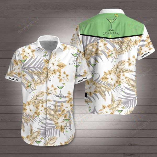 Cocktail Hawaiian Shirt Tropical Aloha Button Up