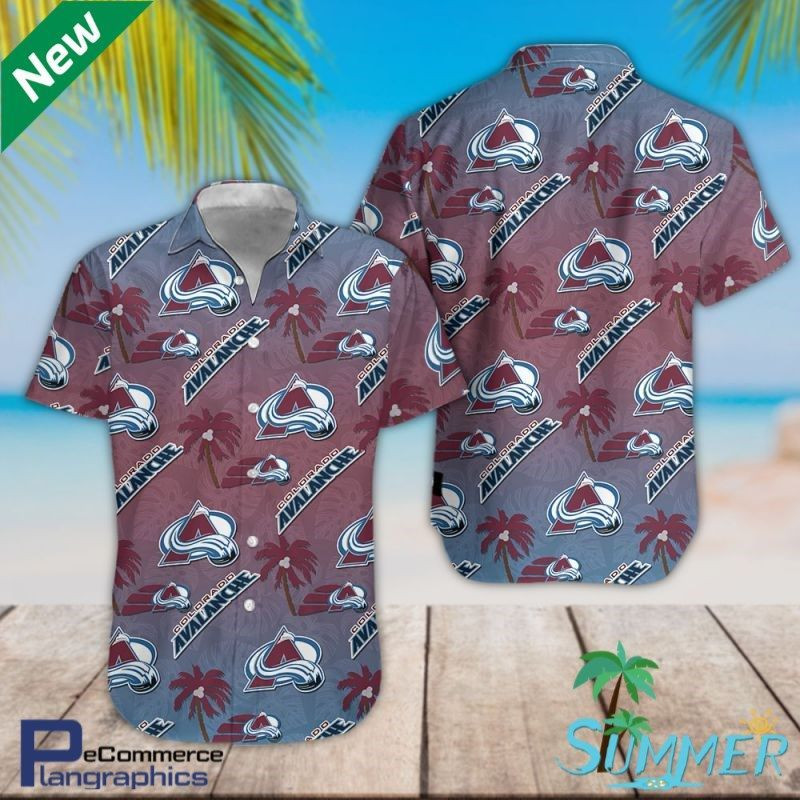 Colorado Avalanche Hawaiian Shirt Tropical Aloha Button Up