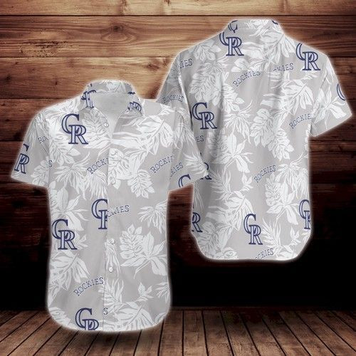 Colorado Rockies Tropical Flower Hawaiian Shirt Tropical Aloha Button Up