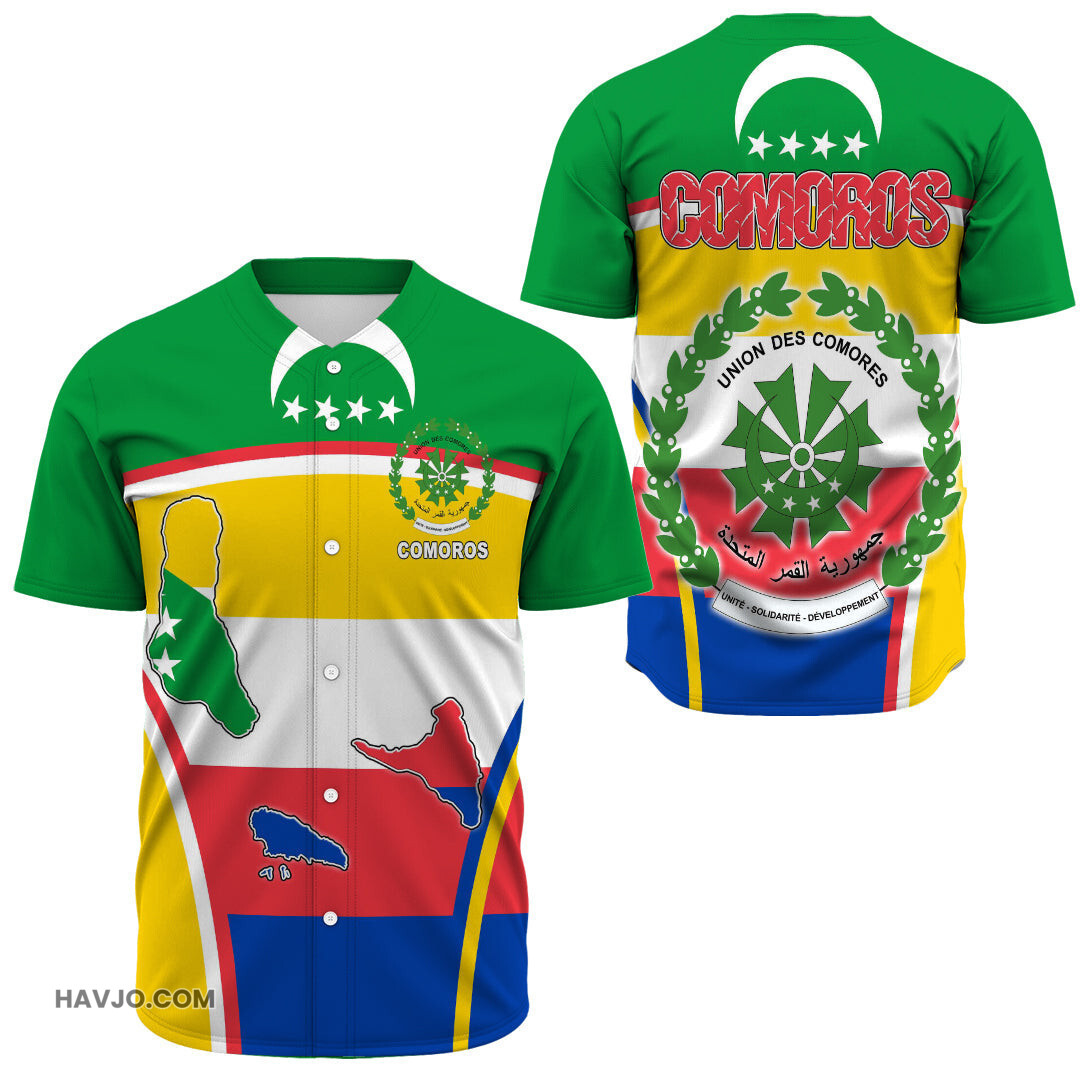 Comoros Active Flag Baseball Jersey