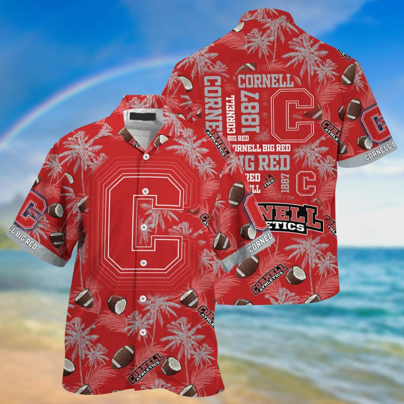 Cornell Big Red Ncaa Hawaiian Shirt Tropical Aloha Button Up
