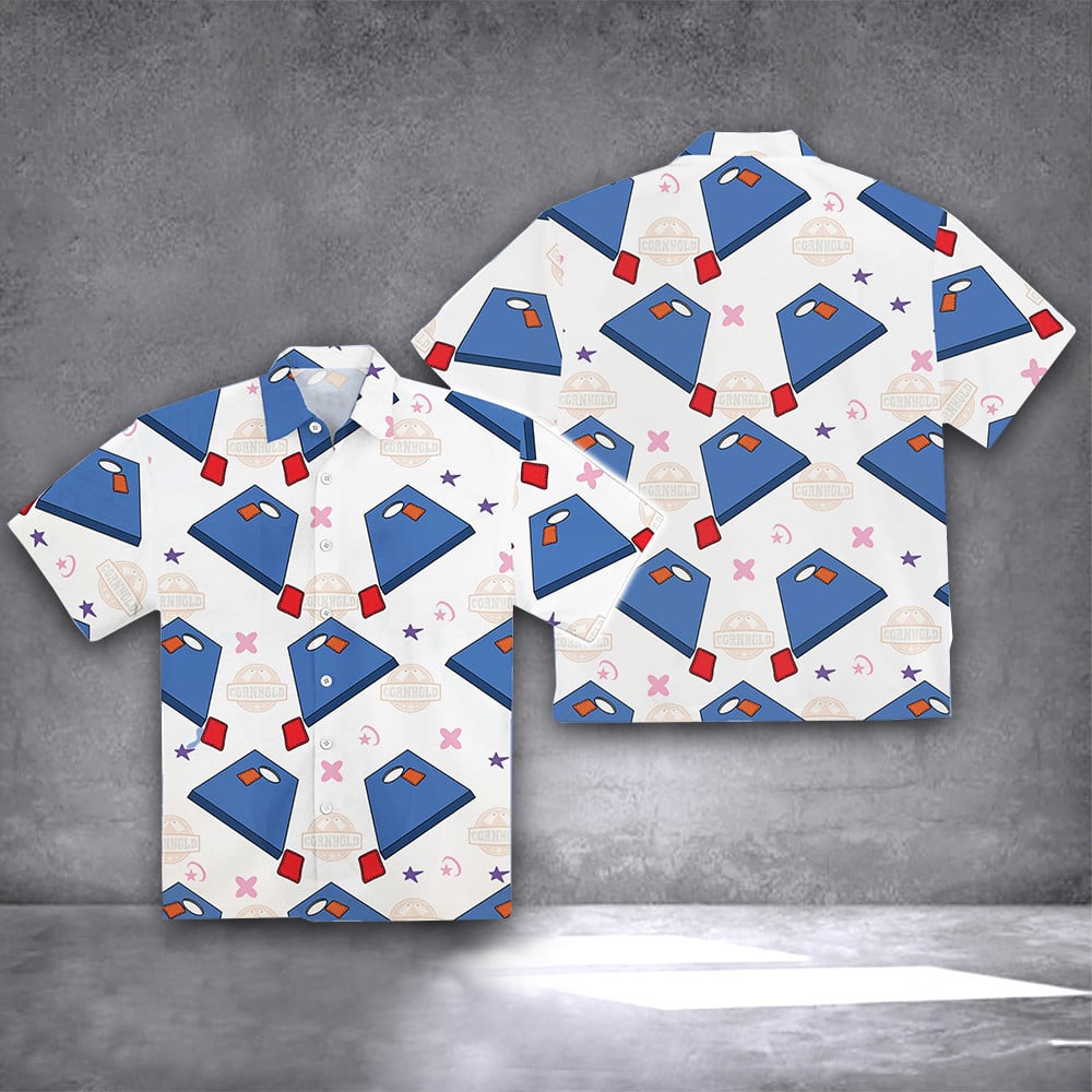 Cornhole Board Hawaiian Shirt Funny Corhole Game and Tournament Day Aloha Shirt Gift For Fan